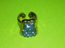 Süßer Teddybär Ring - Blau Gold Farben - Kinder Mädchen Schmuck - 1,4 cm Ø *TOP*
