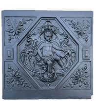 Antike Ofenplatte mit Putte vom Gussofen Etagenofen Gusseisen Gründerzeit