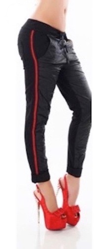 Baggy freizeit hose lederlook - freizeit,
