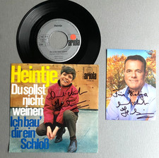 HEINTJE "Du sollst nicht weinen" Original signed  Single 7" Vinyl  Autogramm