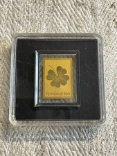 1 x Sammel Goldbarren 500stel Unze 999 Feingold Kleeblatt