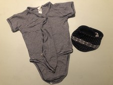 Alana Body Kurzarm Wickelbody Gr. 62/68 Blau Halstuch Blau