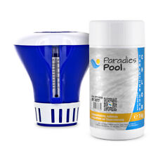 Dosierschwimmer mit Thermometer + 1kg Chlortabletten 200g, langsam löslich Pool
