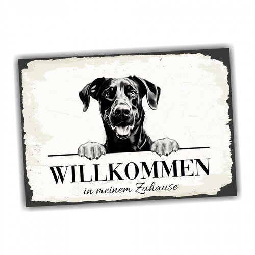 Hundeschild willkommen zuhause - hundeschild,