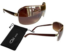 Pilotenbrille Braun Gold Sonnenbrille Pornobrille Retro Fliegerbrille Piloten M7