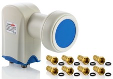 Poppstar Quad LNB LNC mit 8x F-Stecker (vergoldete Kontakte), FullHD, 4k UHD, 3D