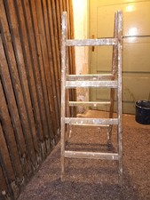 4 Sprossige Holzbock Leiter