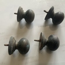 4 masssive Möbelknöpfe Messing, Ca. 31mm, Türknauf Schrank Antik