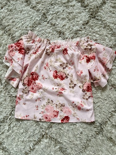 Offshoulder bluse blumenmuster - bluse,
