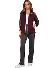 Herbold Sportswear Damen Trainingsanzug Freizeitanzug Hausanzug bordeaux-grau