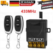 433MHZ Funk Fernbedienung Garagentor Schalter Empfänger mit 2 Handsender 12V