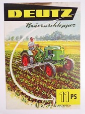 Altes Prospekt Deutz 11 PS Bauernschlepper Traktor Trecker 1954