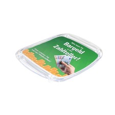 Zahlteller mit bedrucktem Papiereinleger, Geldschale, Geldteller, Kassensysteme