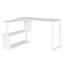 Schreibtisch L Form, Eckschreibtisch mit Stauraum, 120x100cm, Bürotisch 65ws