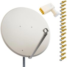 PremiumX SAT Anlage 100cm Satelliten Antenne Schüssel Offset Spiegel Octo LNB 4K