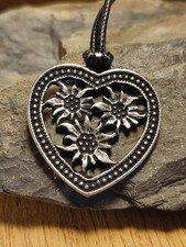 Oktoberfest Halskette Edelweiß am 45 Cm Band Tradition Trachtenschmuck Herz