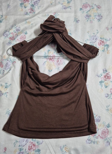 Damen top s braun - s,