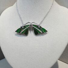 Jugendstil Schmetterling Emailleschmuck Collier Emaille Halskette Silber 925/-