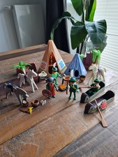 Playmobil 4 Indianer Figuren mit viel Zubehör