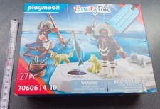 PLAYMOBIL 70606 Eskimo Eisangler mit Eisfüchsen FAMILY FUN, 27 TEILE, 4-10 Jahre