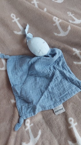 Nattou hase blau - blau, schmusetuch