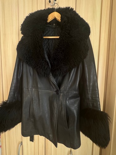 Damen retro lederjacke mit - damen,