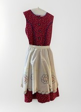 St. Peter Trachten Kinder Dirndl Gr.128 Kleid mit Schürze ohne Bluse Rot/Blau