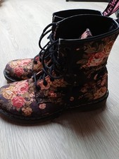 Dr.Martens 1460 Castel Victorian black pink Blumen 39