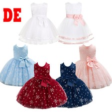 DE Baby Mädchen Prinzessin Kleid Blumenmädchenkleid Taufkleid Kleid mit Höschen