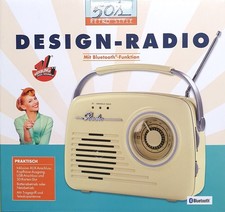 EASYmaxx Design Radio Retro 50's Style Bluetooth USB SD Karte Speaker - VANILLE