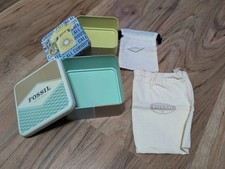 2 Fossil Leere Box Schmuckdose Blechdose Metall Box Retro Uhr Schmuck Geschenke