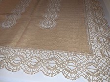 neue geklöppelte Decke,  Läufer, 91 cm x 58 cm, Expertic, DDR, Leinengarn