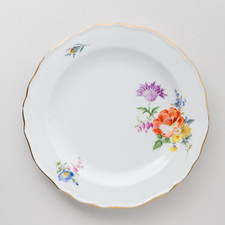 Meissen Vorspeiseteller Bunte Blume Bukett schräg 22 cm 1. Wahl unbesch.