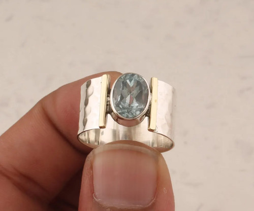 Blauer aquamarin gehämmert - blauer,