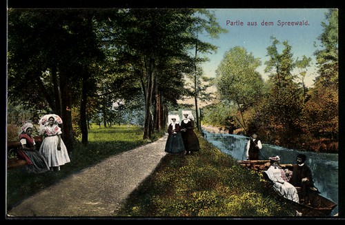 Ansichtskarte spreewald partie - ansichtskarte, spreewald-partie