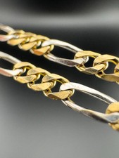 Figarokette 333 Gold Kette 8 Karat  bicolor Goldkette massiv unisex Halskette