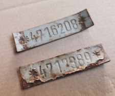 2 x Original Schild Rahmennummer Trabant 601 DDR Ware gebraucht 0000