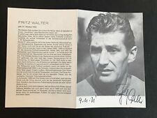 FRITZ WALTER (†2002) Weltmeister 1954 Werbe-Autogrammkarte 10x15 Autogramm