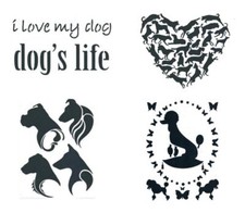 Schablone A4 Tiere Hunde, zum