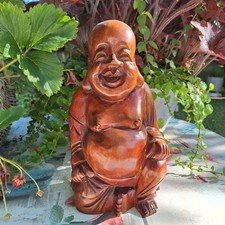 Holz Buddha, lustig, massiv  26 cm groß
