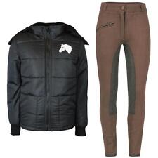 Kinder Reitset Winter Reitjacke Mia schwarz mit Reithose braun MS-Trachten