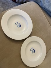 2 x Selten, Dibbern Impression Blume blau, Brotteller 23.5cm, Sehr Guten Zustand