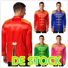 DE~Herren Mittelalter Kleidung Jacke Mantel Lang Satin Coat Punk Karneval Kostüm
