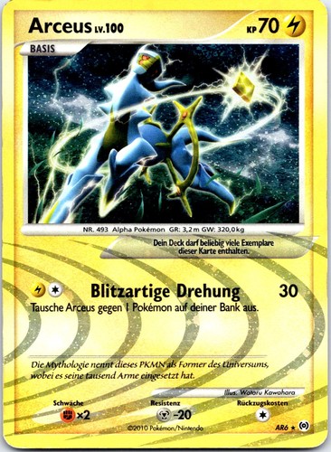 Arceus holo rare ar6 - rare, deutsch