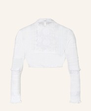 Edelste Dirndl Trachten Bluse Sportalm Langarm Stickerei  34 Weiß 