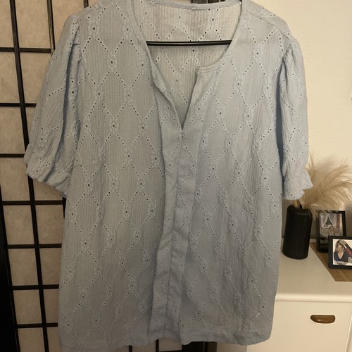 Bluse mit puffärmel hellblau - puffärmel,