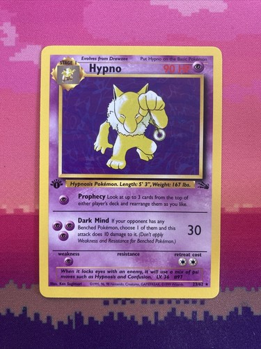 Pokemon karte hypno - karte, fossil