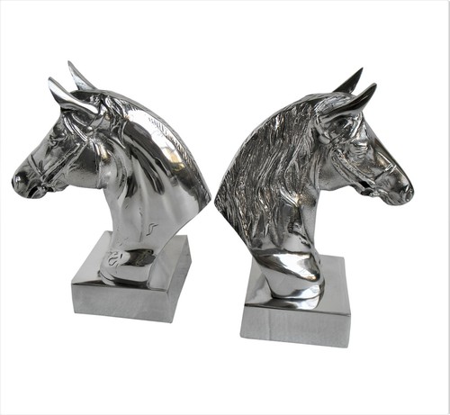 Metall pferdekopf buchstütze - metall,