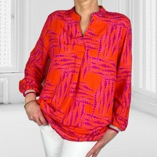 ITALY Bluse Tunika Langarm Damen Hemd Freizeitbluse Viskose Onesize