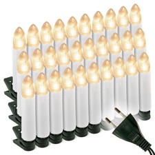 Lichterkette Weihnachtsbaumbeleuchtung 30 LED warm weiß Christbaum-Kerzen Xmas